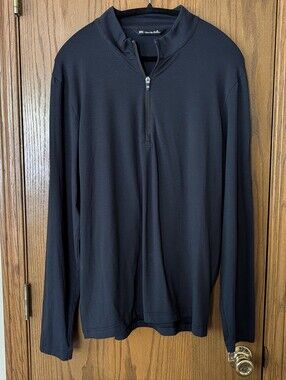 Travis Mathew Men’s 1/4 Zip Pullover Black Size Large Golf